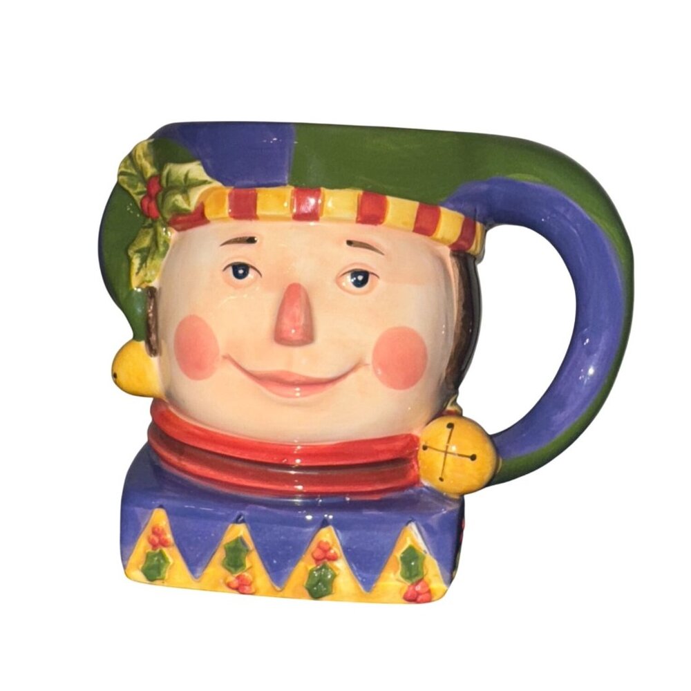 Certified International Susan Winget Elf Head Christmas Mug 4" Tall Handwash Onl